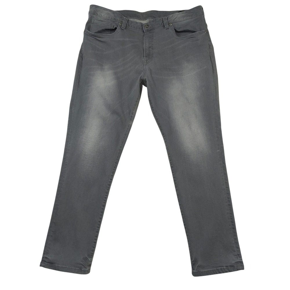 Buffalo David Bitton Mens Skinny Max Gray Faded Stretch Jeans Size 38x30 Stretch